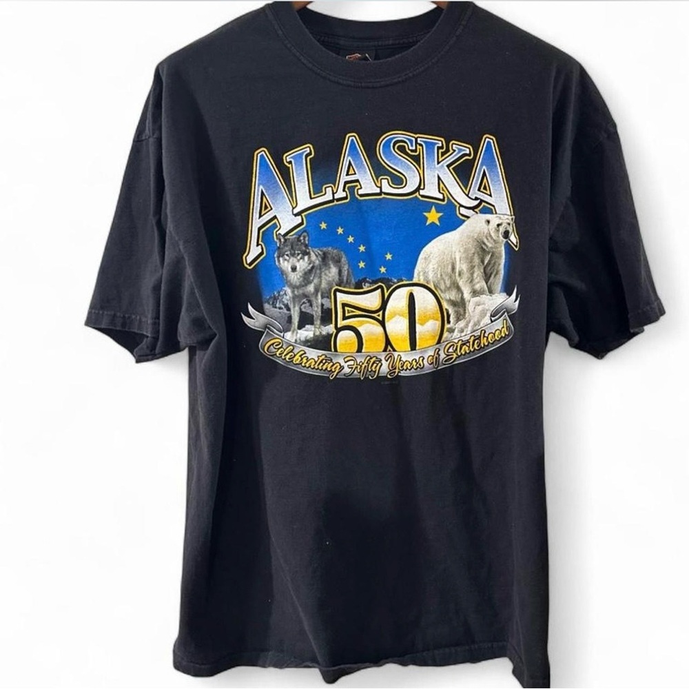VTG Y2K Harley Davidson Fairbanks, Alaska 50th Graphic T-Shirt Size Men’s 2XL - Picture 3 of 6